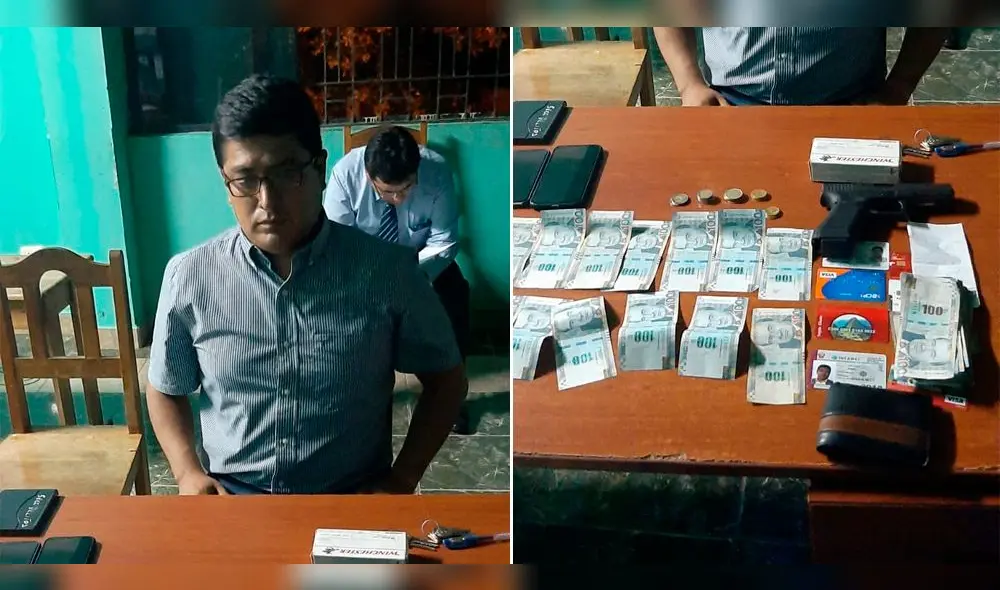 la autoridad portaba nada menos que 12 mil 100 soles y una pistola personal. la autoridad portaba nada menos que 12 mil 100 soles y una pistola personal.