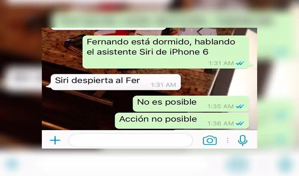 WhatsApp: Creía que era Siri, y le confiesa secreto a su hijo [FOTOS]