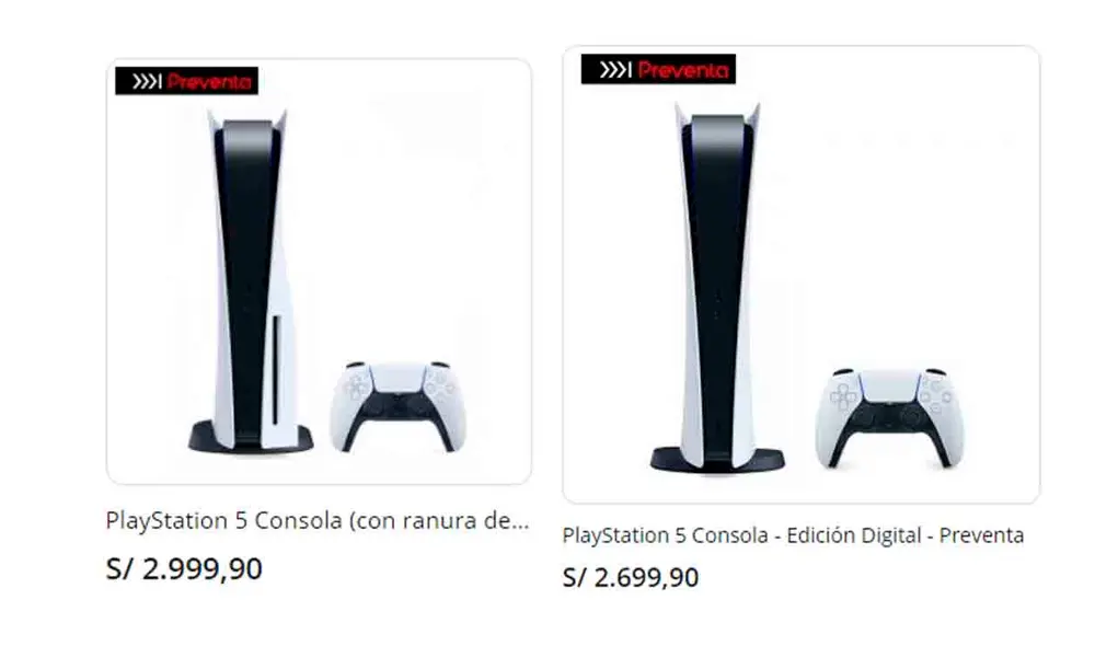 Precios de la PS5 en Phantom
