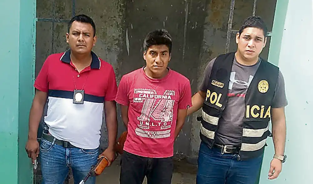 Acusado. Jhony Ramírez, el día en que fue detenido por la Policía en San Juan de Curumuy. Foto: Grover Lozada.