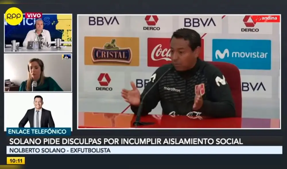 Nolberto Solano se disculpa Jaime Chincha tras discusión. Foto: Captura Nolberto Solano se disculpa Jaime Chincha tras discusión. Foto: Captura