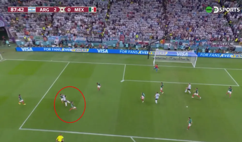 Enzo Fernadez anotó un golazo y puso el 2-0 de Argentina sobre México. Foto: captura DirecTV Sports Enzo Fernadez anotó un golazo y puso el 2-0 de Argentina sobre México. Foto: captura DirecTV Sports