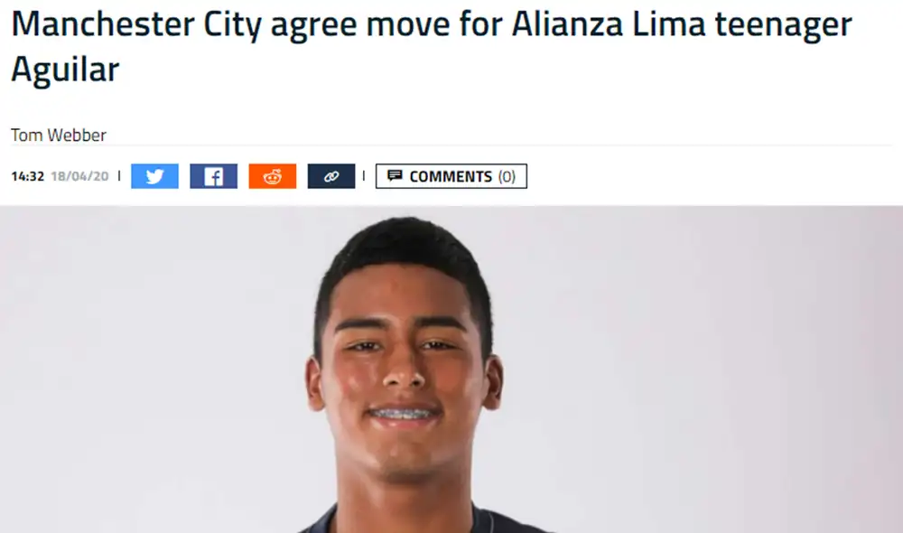 La prensa internacional destacó el pase de Kluiverth Aguilar al Manchester City. La prensa internacional destacó el pase de Kluiverth Aguilar al Manchester City.