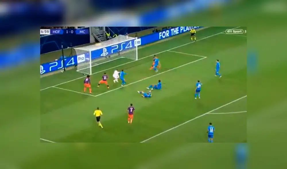 Manchester City vs Hoffenheim: genial toque del 'Kun' Agüero para el 1-1 [VIDEO]