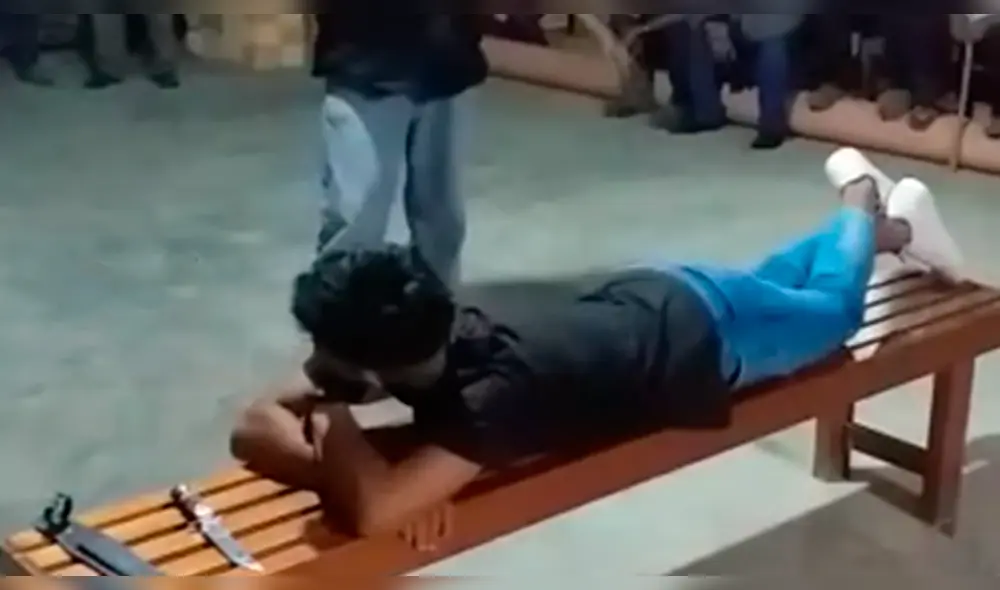 Padres castigan a sus hijos en San Martín.