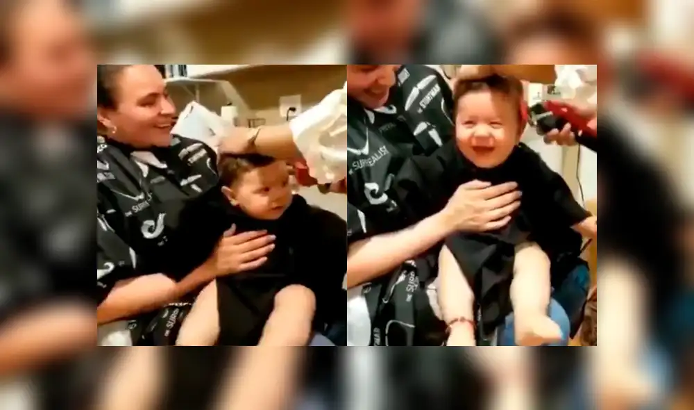 La enternecedora reacción de un bebé, después de someterse a su primer corte de cabello, se hizo viral en las redes.