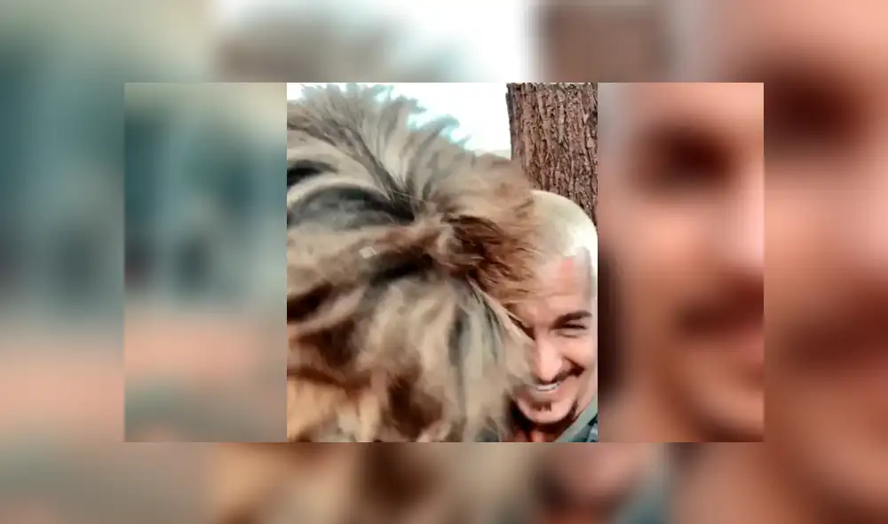 Facebook viral: joven ingresa a santuario de león para tomarse ‘selfie’, sin imaginar efusiva reacción del depredador