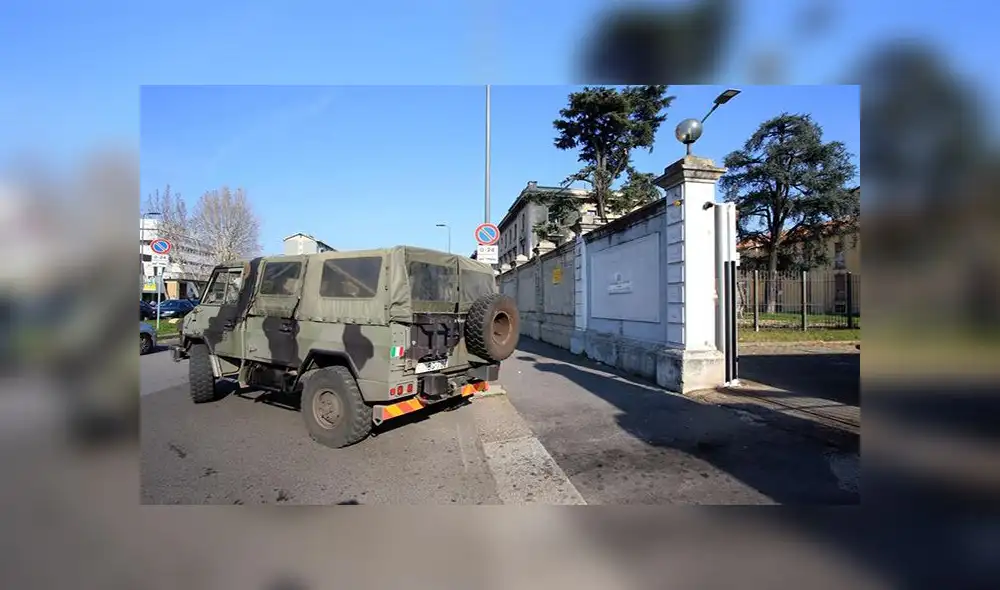 El Hospital Central Militar, en Milán, es uno de los designados por el Ministerio de Defensa italiano para la cuarentena. Foto: EFE