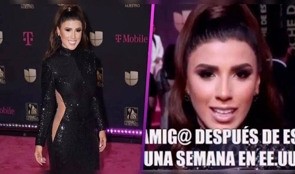 La salsera fue víctima del humor de los cibernautas tras hablar español e inglés en entrevista durante el evento.