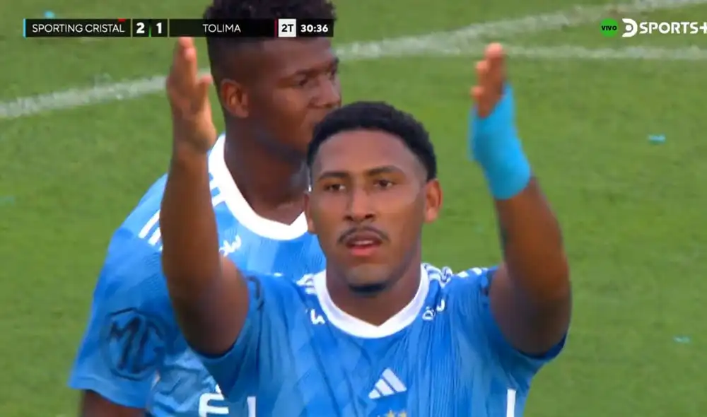 Jesús Castillo anotó un golazo y doblete para Sporting Cristal. Foto: captura DirecTV Sports Jesús Castillo anotó un golazo y doblete para Sporting Cristal. Foto: captura DirecTV Sports