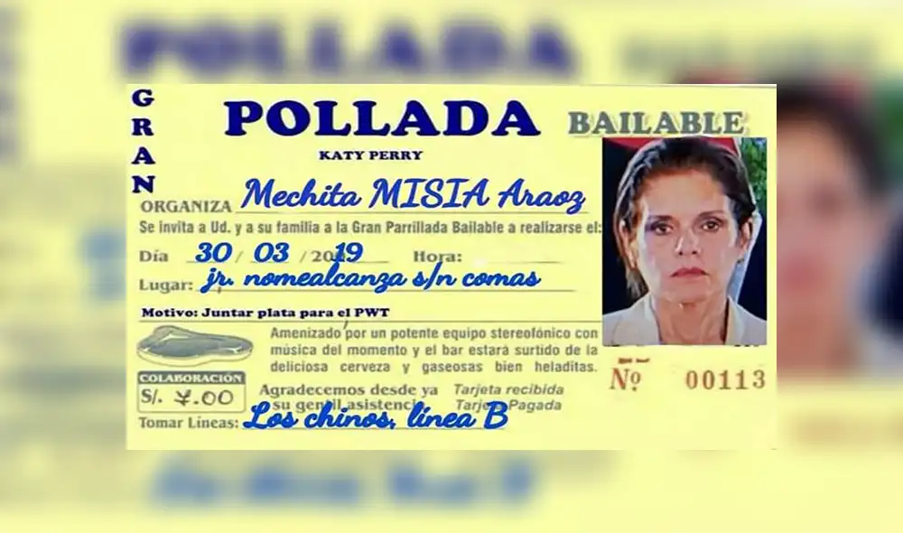 Facebook viral: usuarios organizan 'pollada bailable' profondos para Mercedes Aráoz [FOTOS] 