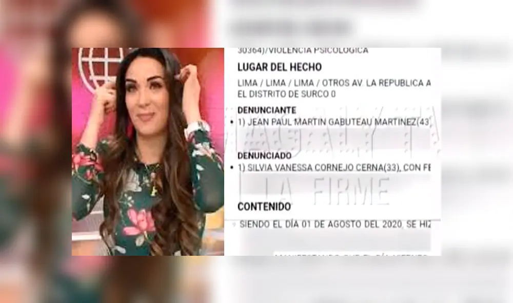 Denuncia interpuesta contra Silvia Cornejo, según programa de Magaly Medina. Foto: Capturas