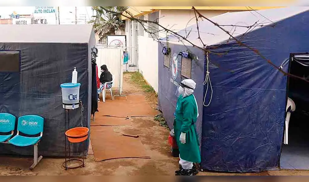 duro Trabajo. En Centro de Salud de Inclan en Mollendo, personal de salud realiza una labor titánica para atender a pacientes COVID-19