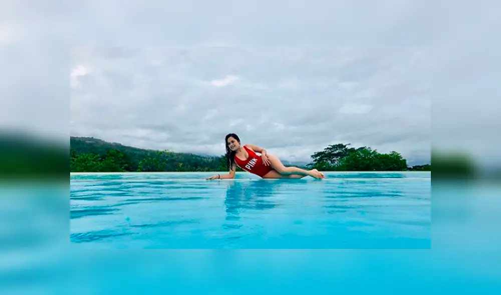 Lesly Águila cautiva a sus fans en sexy traje de baño rojo [FOTOS]