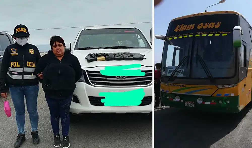 Luz Marleny Castillo Vásquez  fue detenida por llevar 6 paquetes de droga en su cartera. Foto: PNP