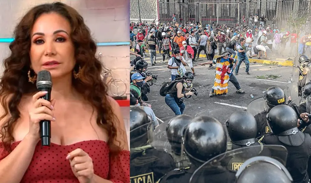 Janet Barboza lamento los actos vandálicos que se dieron en las protestas en Lima. Foto: captura América TV/GLR