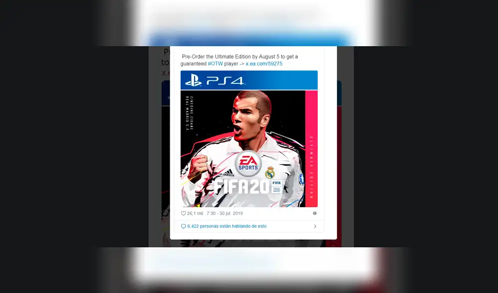 La futbolista estadounidense Megan Rapinoe era una de las más sonadas para ocupar la portada de FIFA 20 Ultimate Edition, pero fue finalmente ‘Zizou’ el confirmado.