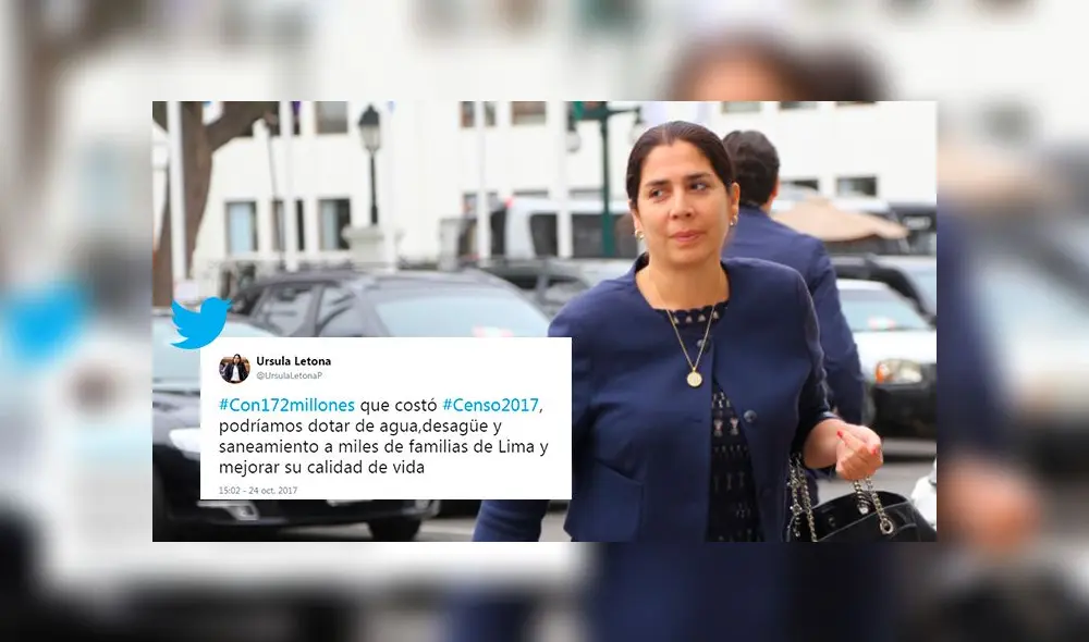 Trolean a fujimorista Úrsula Letona por minimizar importancia del censo Trolean a fujimorista Úrsula Letona por minimizar importancia del censo