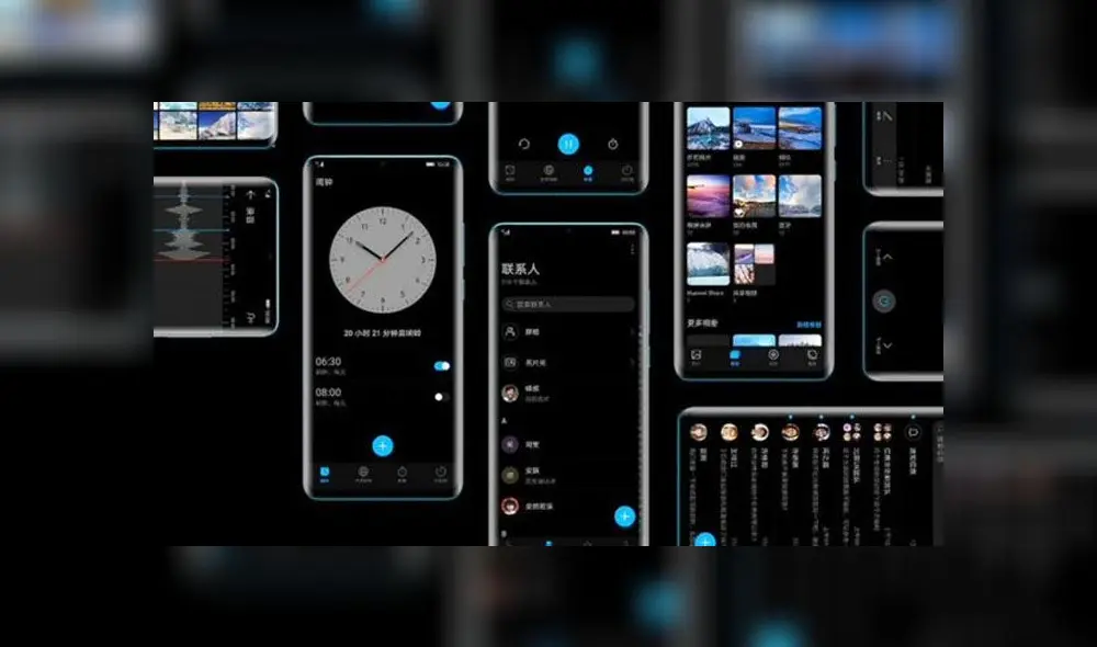 La capa de personalización EMUI 10 llega con el modo oscuro.