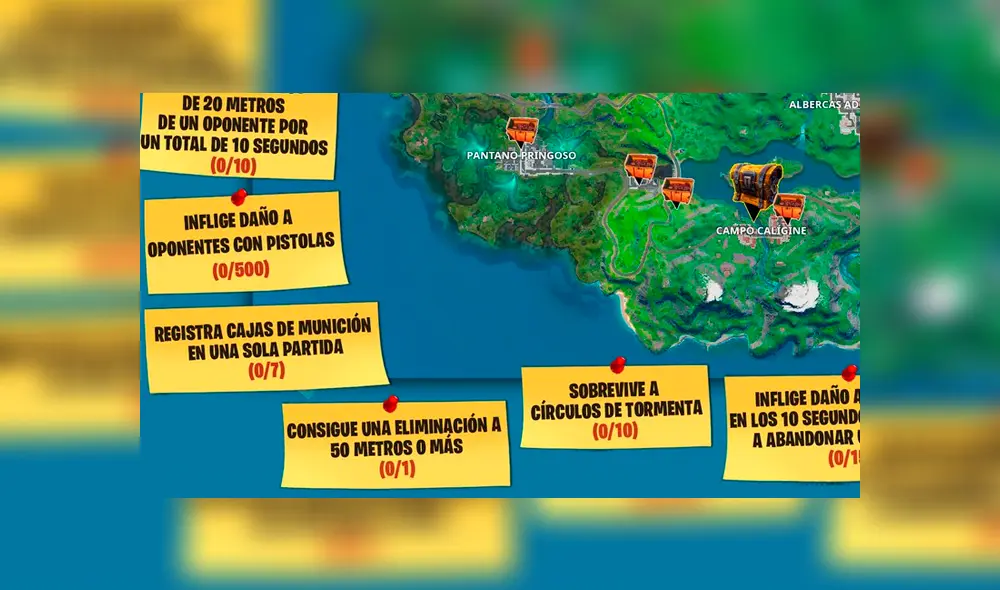 El mapa de la temporada 11 de Fortnite que necesitas para los desafíos de Mar Adentro del Capítulo 2.