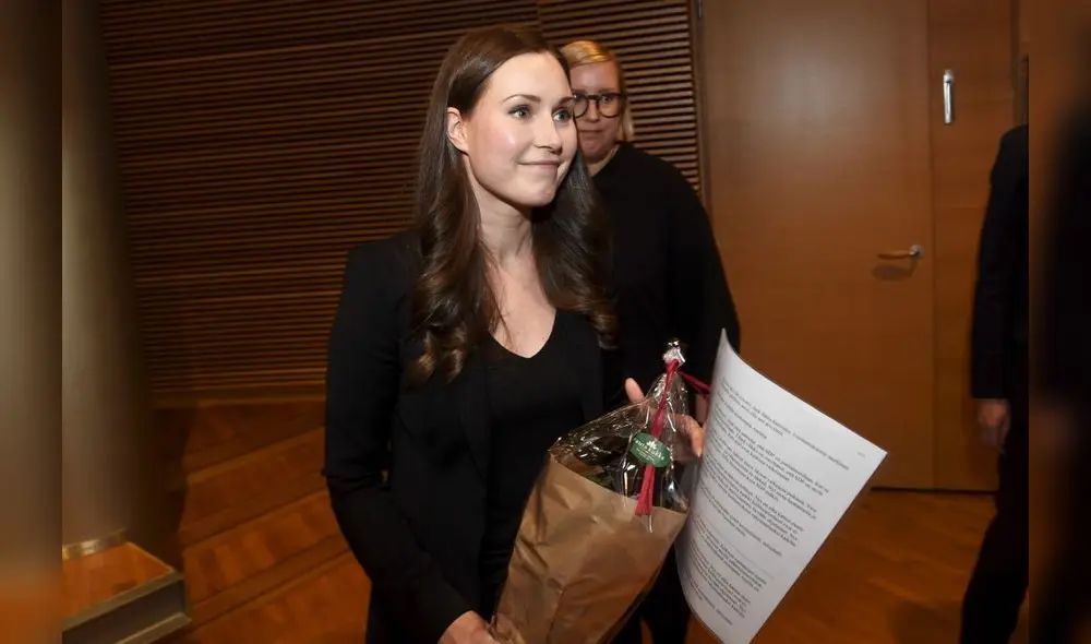 Sanna Marin ganó de manera ajustada este domingo la votación para reemplazar al saliente primer ministro Antti Rinne. Foto: AFP.