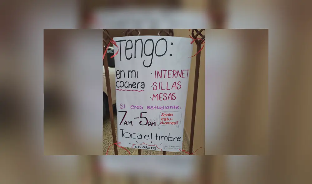 La mujer decidió ofrecer este esencial servicio para los estudiantes que más lo necesiten. Foto: Twitter