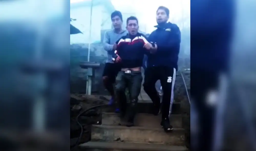 Sujeto se intentó justificar indicando que trabajada de herrero. Foto: captura de ATV Noticias