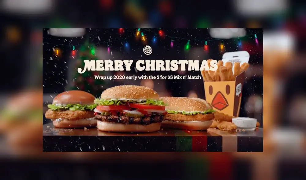 Burger King en Estados Unidos, se ha vestido de Navidad en julio para dejar atrás lo malo de la COVID-19. Foto: Instagram Burger King en Estados Unidos, se ha vestido de Navidad en julio para dejar atrás lo malo de la COVID-19. Foto: Instagram