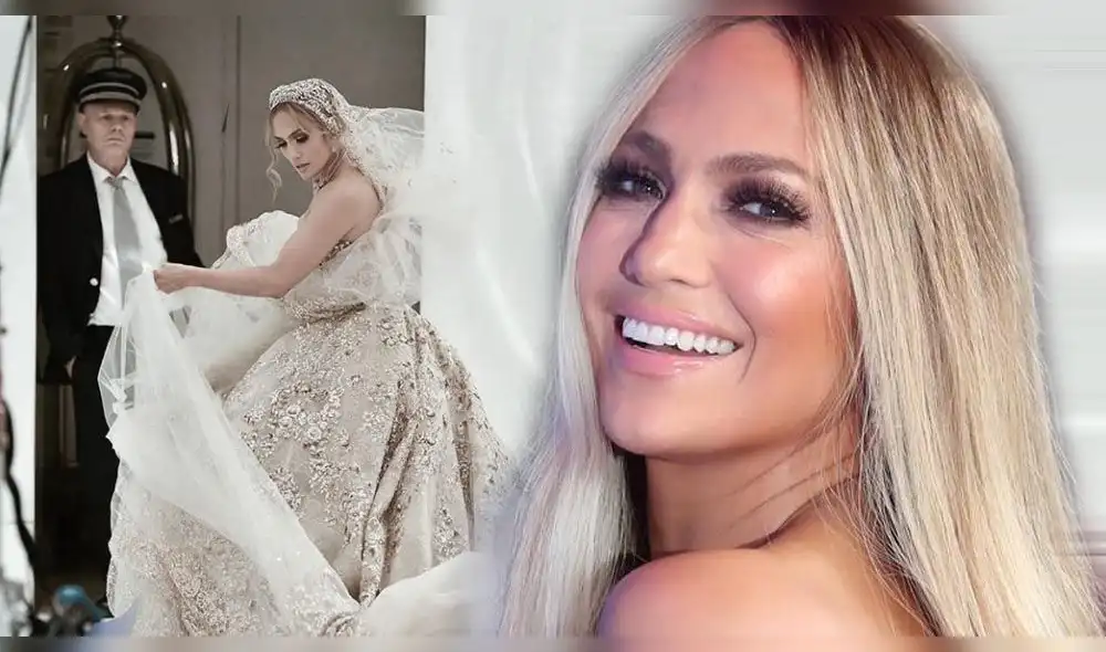 Jennifer Lopez conquista con sexy escote en vestido de novia [FOTOS]