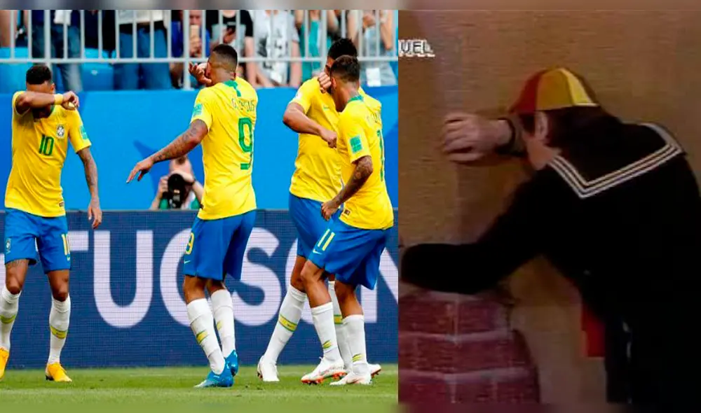 Brasil vs México: ¿Neymar y compañía festejaron gol llorando como "Quico"? [VIDEO]