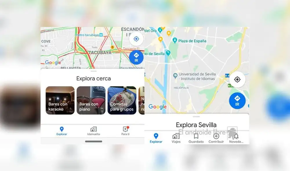 Google Maps tiene una nueva barra de navegación. Google Maps tiene una nueva barra de navegación.