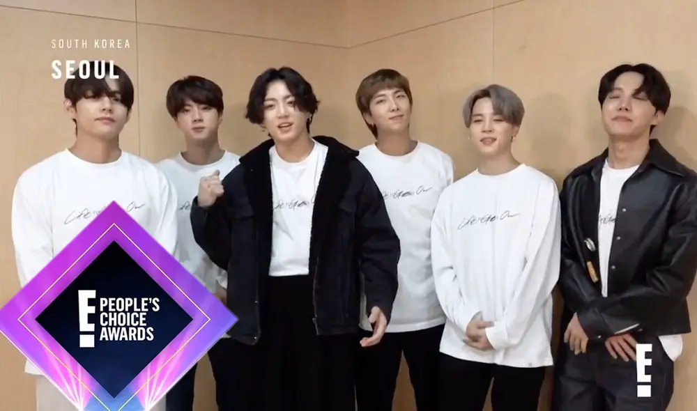 BTS agradece su premio al mejor grupo en los People's Choice Awards. Foto: captura