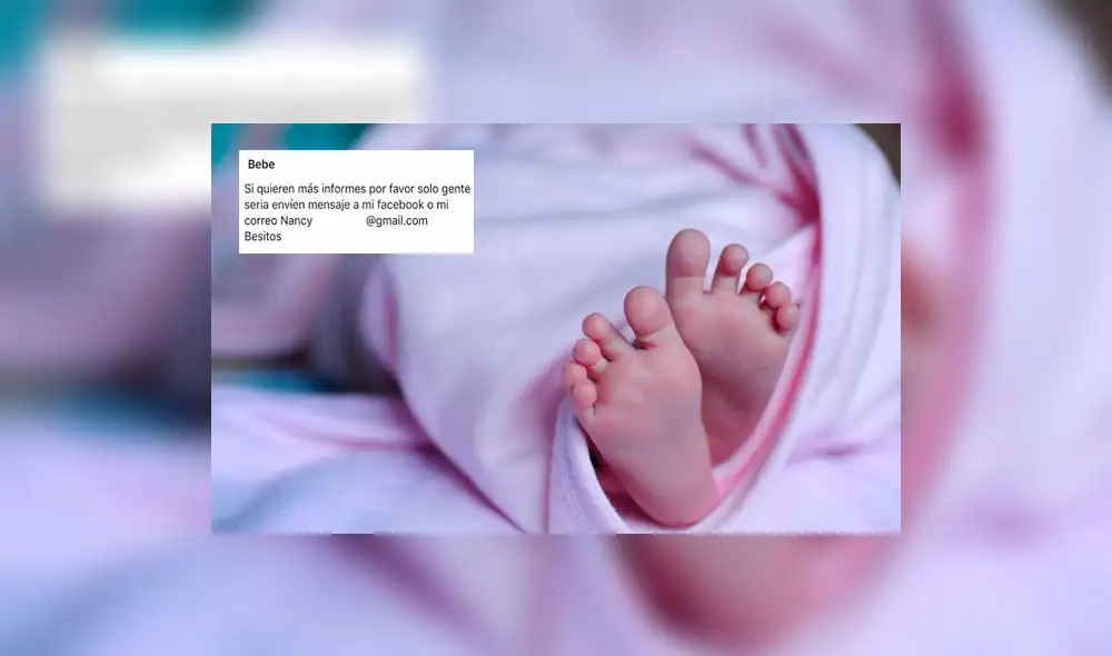 Indignación en Facebook por mujer que pone en venta a su nieto [FOTO]