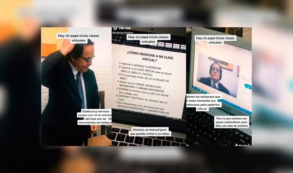 Desliza las imágenes para ver la ardua preparación que tuvo el docente sanmarquino para dar su primera charla virtual. Foto: Captura/TikTok