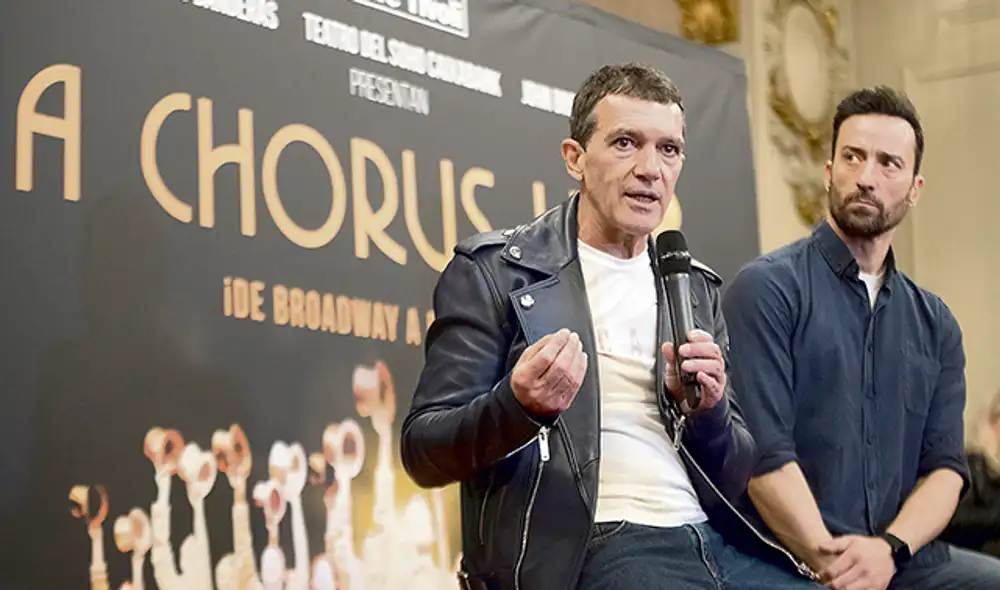 Multifacético. Banderas presentó su musical A chorus line.