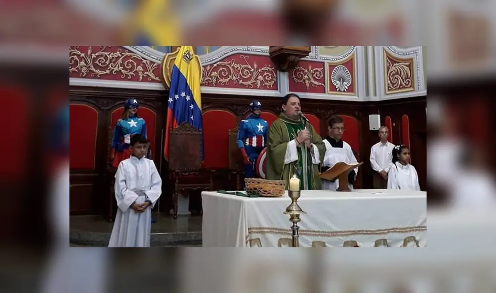 Facebook viral: sacerdote venezolano disfrazó a sus monaguillos como el ‘Capitán América’ por insólito motivo [FOTOS]