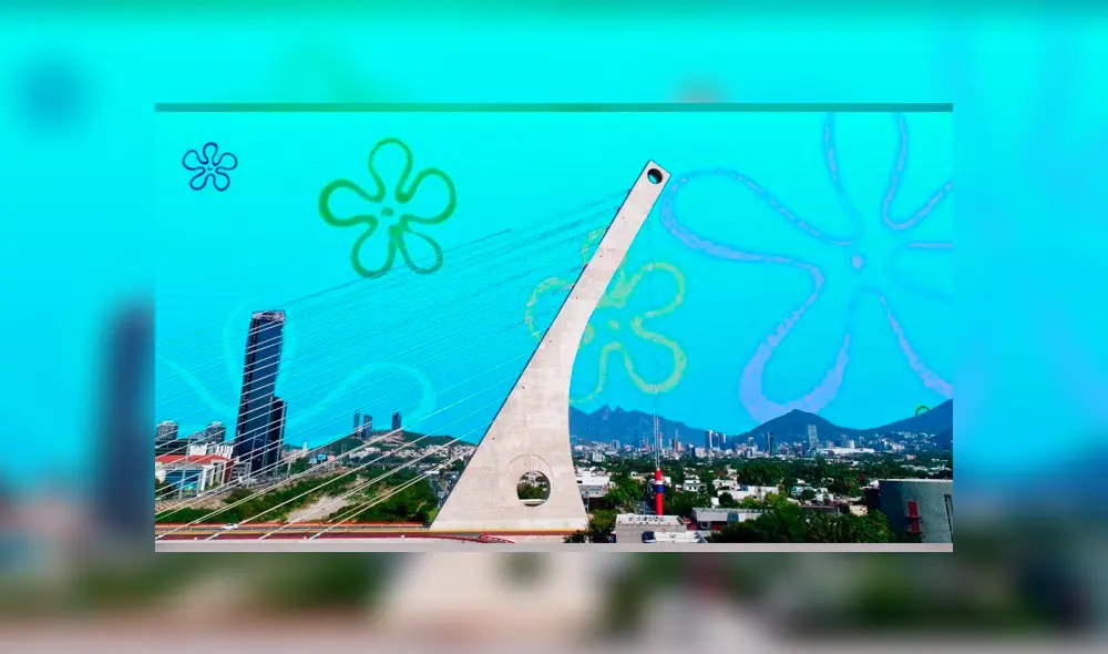 Usuarios de Facebook y Twitter han empezado a difundir varias fotos de lugares emblemáticos con el famoso Fondo de Bikini, de Bob Esponja