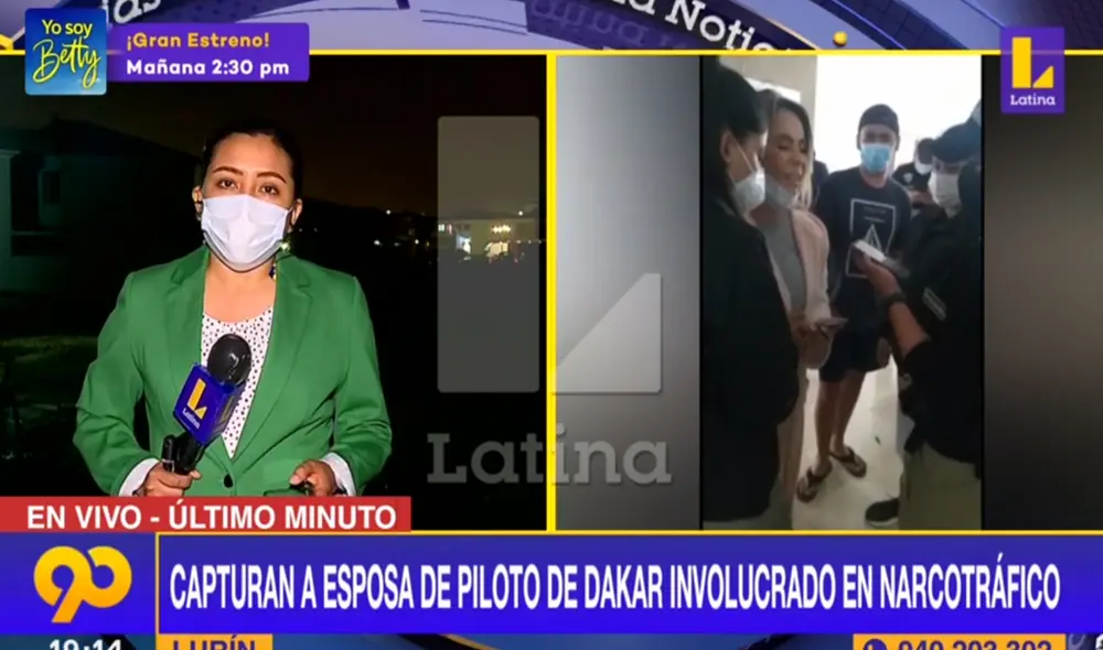 Mujer fue capturada en una exclusiva vivienda de Lurín. Foto: captura de Latina Noticias