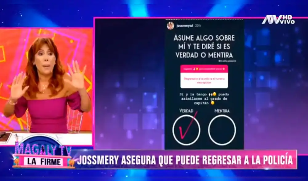 Jossmery Toledo criticada por Magay Medina por querer volver a la PNP. Foto: Captura Jossmery Toledo criticada por Magay Medina por querer volver a la PNP. Foto: Captura