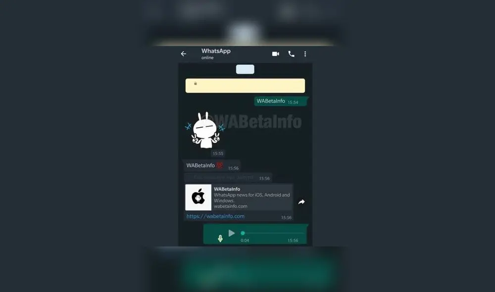 En las imágenes podemos ver cómo se comportará el área de introducción de emojis y stickers de WhatsApp.