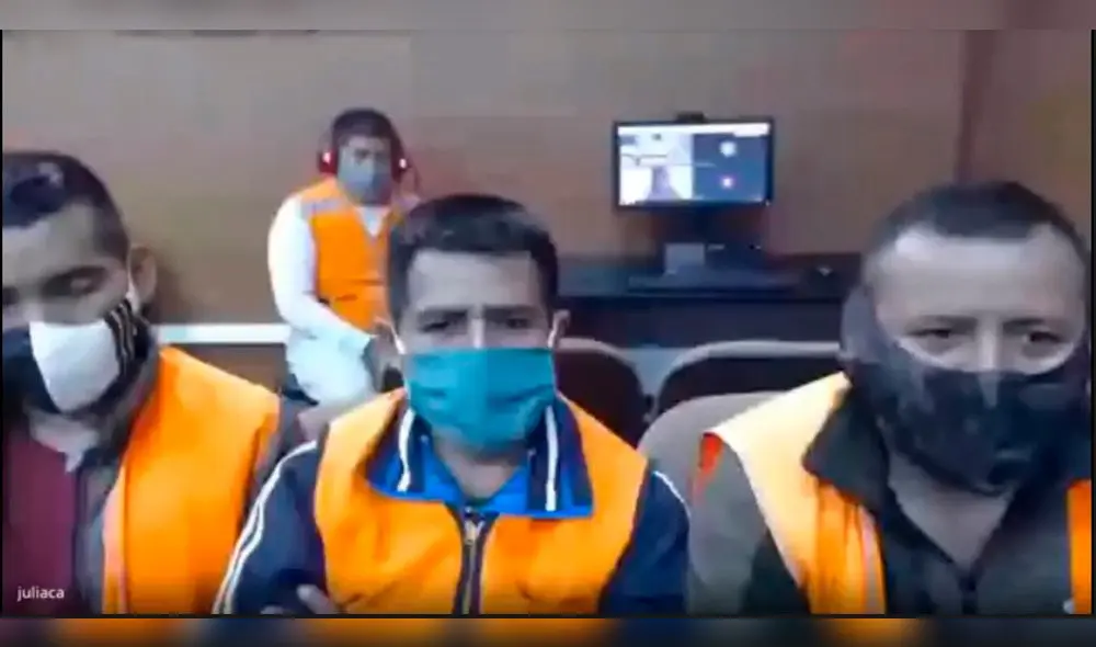 La sentencia fue dictada en audiencia virtual y por unanimidad en contra de los tres involucrados. Foto: Corte San Román. La sentencia fue dictada en audiencia virtual y por unanimidad en contra de los tres involucrados. Foto: Corte San Román.