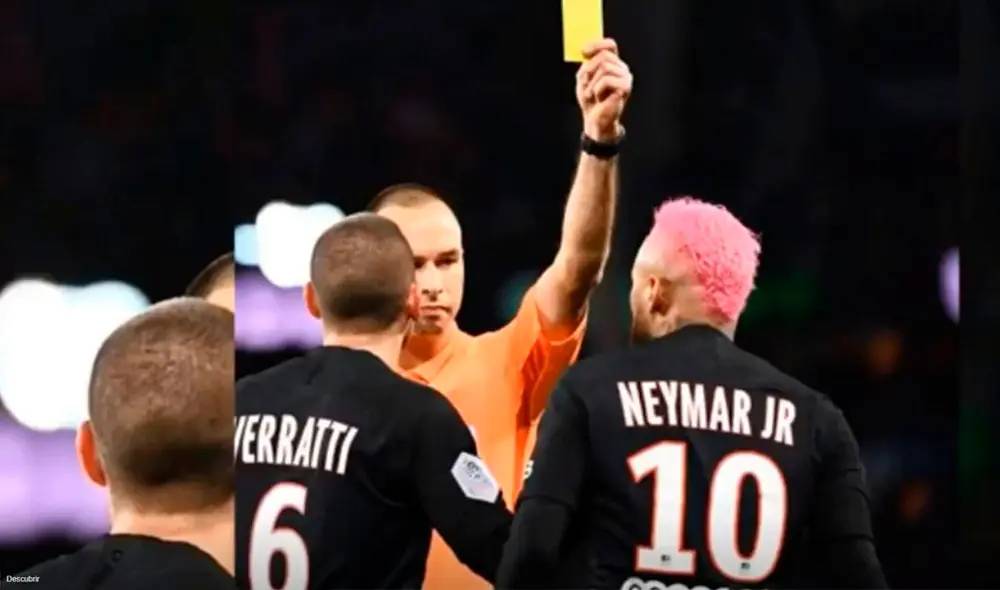 Neymar explotó contra árbitro que le sacó tarjeta amarilla. Foto: Captura Neymar explotó contra árbitro que le sacó tarjeta amarilla. Foto: Captura