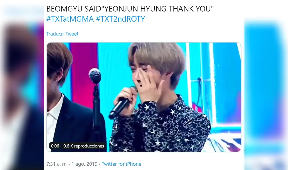 TXT: Beomgyu llora al recordar a Yeonjun en los MGMA 2019