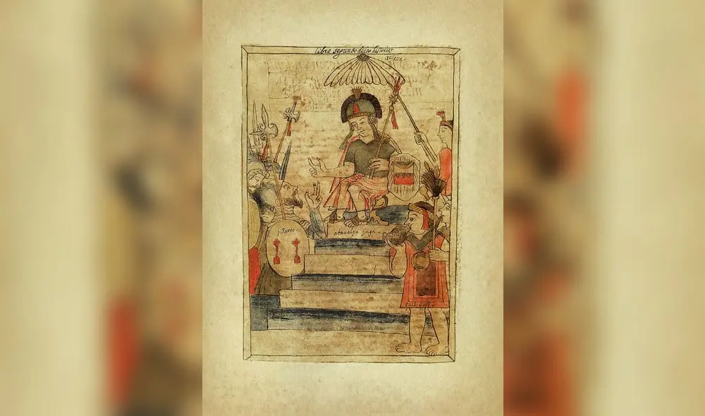 ATAHUALPA SE ENTREVISTA  CON EL CAPITAN ESPA�OL  ALONSO MARTIN  / CONQUISTA  ESPA�OLA  DE LIMA