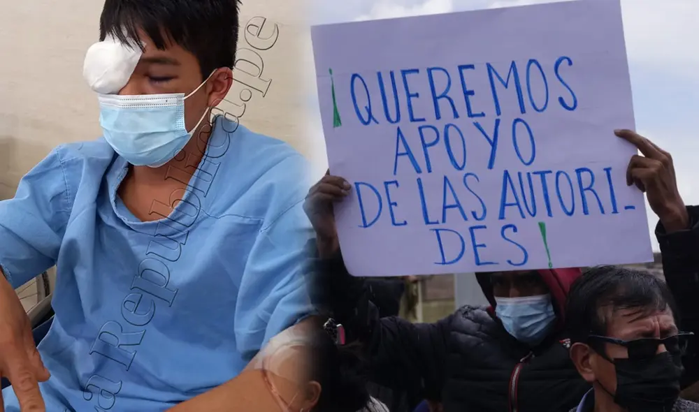 Víctima está internada en el hospital Guillermo Almenara. Su familia pide que los traigan a Lima para que puedan acompañarlo. Foto: composición La República