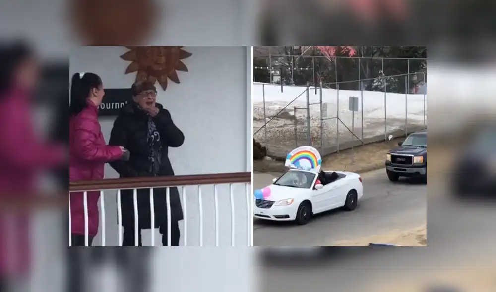 A través de YouTube se hizo viral el momento en que le celebran el cumpleaños a una abuela en plena cuarentena.