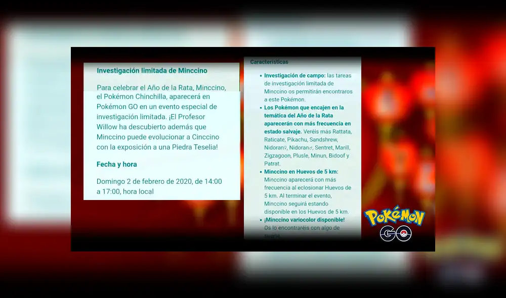 Pokémon GO inicia la primera gran celebración del 2020 con el Año Nuevo Lunar Chino. Todo lo rojo de fiesta en el juego de Niantic.