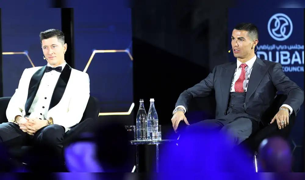 Cristiano Ronaldo y Robert Lewandowski estuvieron presentes en los Globe Soccer Awards. Foto: EFE/ALI HAIDER. Cristiano Ronaldo y Robert Lewandowski estuvieron presentes en los Globe Soccer Awards. Foto: EFE/ALI HAIDER.