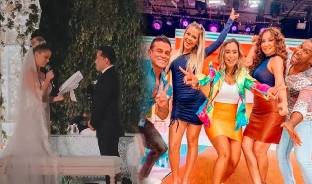 Los lujosos vestuarios de los invitados a la boda de Brunella Horna y Richard Acuña. Foto: composición LR/ captura de Instagram/ GV Producciones Los lujosos vestuarios de los invitados a la boda de Brunella Horna y Richard Acuña. Foto: composición LR/ captura de Instagram/ GV Producciones