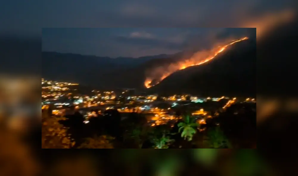 Incendio forestal en Chanchamayo amenaza a la ciudad de La Merced. Foto: Captura Incendio forestal en Chanchamayo amenaza a la ciudad de La Merced. Foto: Captura